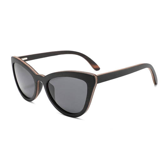 Cat Eye Wooden Sunglasses for Women Fashion Polarized Shades Driving Sunnies