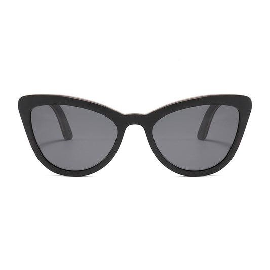 Cat Eye Wooden Sunglasses for Women Fashion Polarized Shades Driving Sunnies